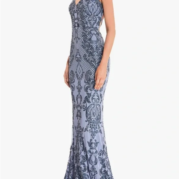 Women's V-Neck Suspender Sparkling Sequin Dress Spaghetti Strap Backless Sexy - Picture 2 of 7